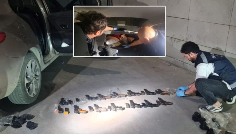 Gizli zuladan 17 tabanca çıktı, baba-oğul gözaltında Gizli zuladan 17 tabanca çıktı, baba-oğul gözaltında