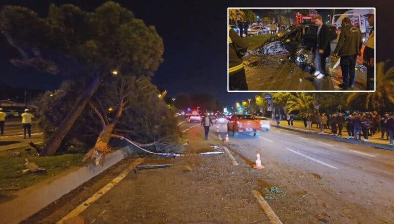 Kaza yapan otomobil ağaçları devirip ters yöne geçti: 5 yaralı Kaza yapan otomobil ağaçları devirip ters yöne geçti: 5 yaralı