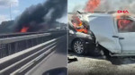 Kuzey Marmara Otoyolu’nda korku dolu anlar: Çekmeköy’de 3 araç çarpıştı, 2’si alev aldı Kuzey Marmara Otoyolu’nda korku dolu anlar: Çekmeköy’de 3 araç çarpıştı, 2’si alev aldı