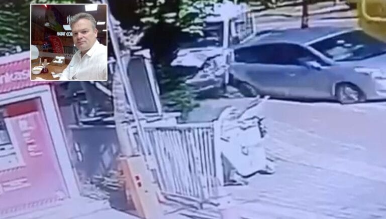 Servis minibüsü kaldırımdaki yayayı ezdi Servis minibüsü kaldırımdaki yayayı ezdi