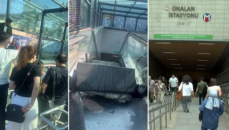Ünalan metrosunda yürüyen merdivenin basamağı kırıldı: Yoğunluk oluştu Ünalan metrosunda yürüyen merdivenin basamağı kırıldı: Yoğunluk oluştu
