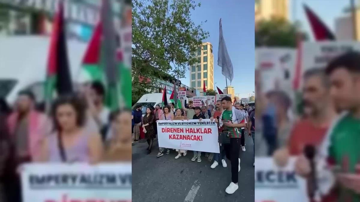 İsrail’in İran’a yönelik saldırıları İstanbul’da protesto edildi İsrail’in İran’a yönelik saldırıları İstanbul’da protesto edildi