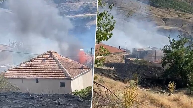 Malatya’da ot yangını evlere sıçradı Malatya’da ot yangını evlere sıçradı