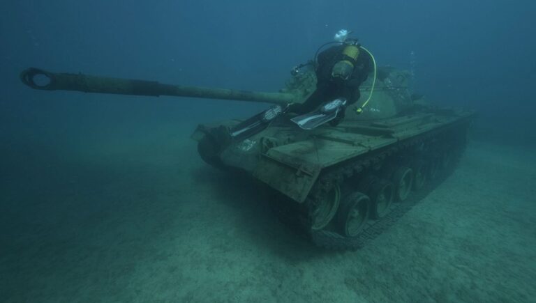 Saros Körfezi’nde Su Altı Tarih müzesi’ne tank batırıldı Saros Körfezi’nde Su Altı Tarih müzesi’ne tank batırıldı