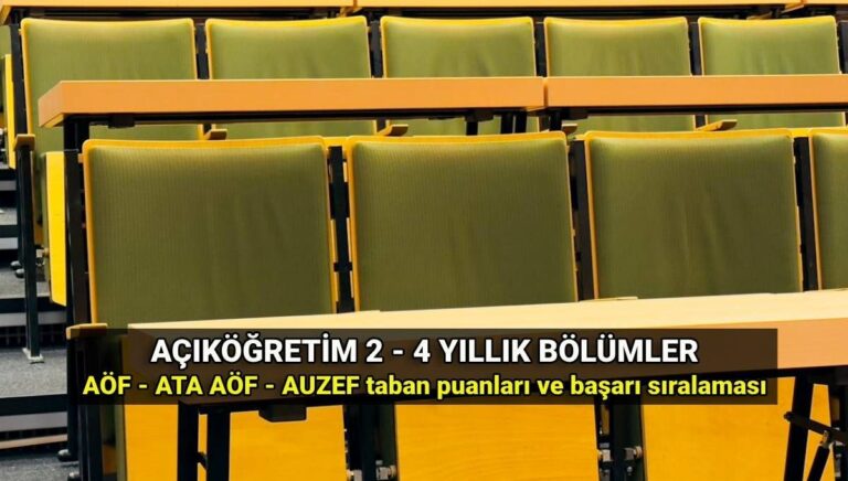 2 yıllık ve 4 yıllık açıköğretim bölümleri 2025: Anadolu Üniversitesi, İstanbul Üniversitesi, Atatürk Üniversitesi AÖF ön lisans – lisans bölümleri taban puanları ve başarı sıralaması 2 yıllık ve 4 yıllık açıköğretim bölümleri 2025: Anadolu Üniversitesi, İstanbul Üniversitesi, Atatürk Üniversitesi AÖF ön lisans – lisans bölümleri taban puanları ve başarı sıralaması