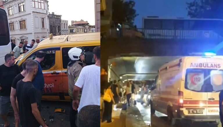 Beyoğlu’nda dolmuş kazası: 2’si ağır 5 yaralı Beyoğlu’nda dolmuş kazası: 2’si ağır 5 yaralı