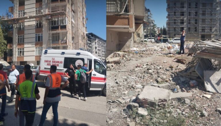İnşaattan atılan molozlar çocukların üzerine düştü İnşaattan atılan molozlar çocukların üzerine düştü