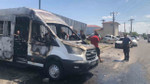 Kaynak yapılan minibüs alev aldı, 1 kişi yaralandı Kaynak yapılan minibüs alev aldı, 1 kişi yaralandı