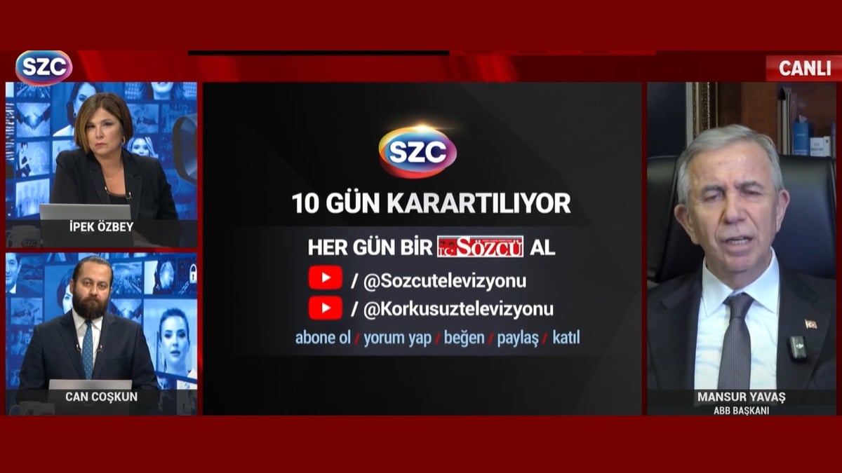Mansur Yavaş, SÖZCÜ TV ekranında isyan etti: ‘Görevi bırakmaya razıyım’ Mansur Yavaş, SÖZCÜ TV ekranında isyan etti: ‘Görevi bırakmaya razıyım’