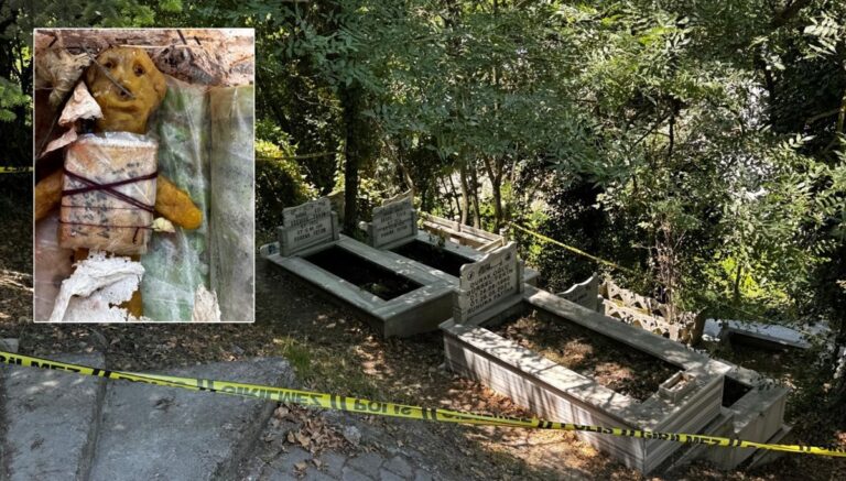 Mezarda bal mumundan bebek ve muska bulundu: “Kimseye bir şey yapmadık” Mezarda bal mumundan bebek ve muska bulundu: “Kimseye bir şey yapmadık”