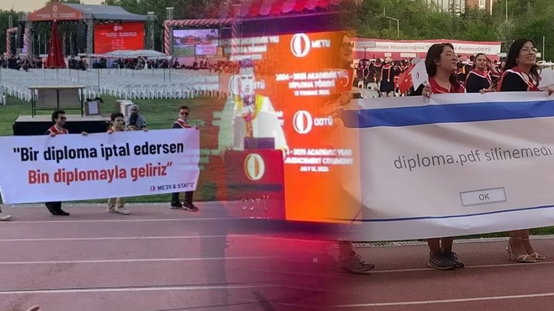 ODTÜ mezuniyetine ’19 Mart’ ve ‘diploma’ pankartları damga vurdu ODTÜ mezuniyetine ’19 Mart’ ve ‘diploma’ pankartları damga vurdu
