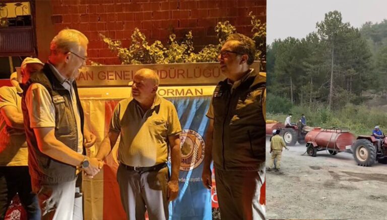 Patlak lastik de durduramamıştı, su tankeri hediye edildi Patlak lastik de durduramamıştı, su tankeri hediye edildi