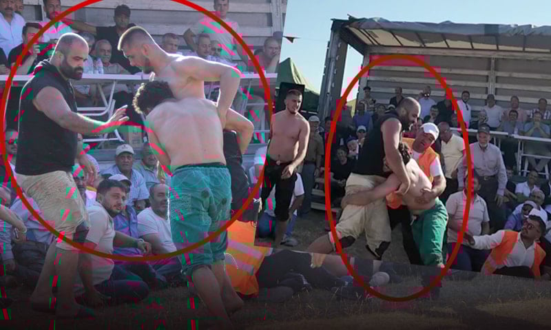 Rakibini karıştırıp seyirciyle güreşti! Rakibini karıştırıp seyirciyle güreşti!