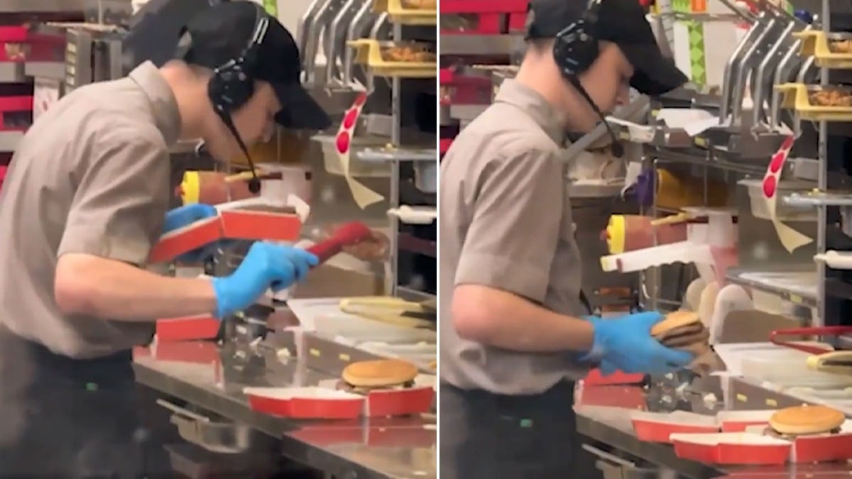 Tartıştığı müşterinin hamburgerine tükürdü Tartıştığı müşterinin hamburgerine tükürdü