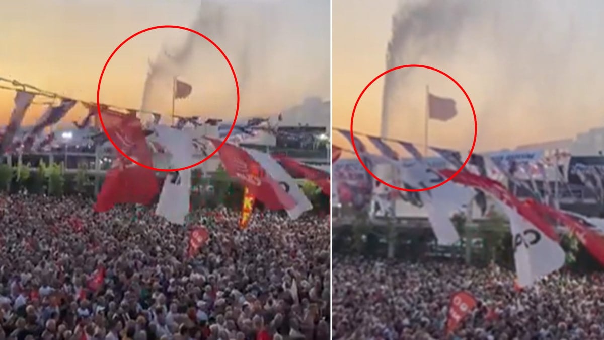 Aydın mitinginde fıskiye krizi! Aydın mitinginde fıskiye krizi!