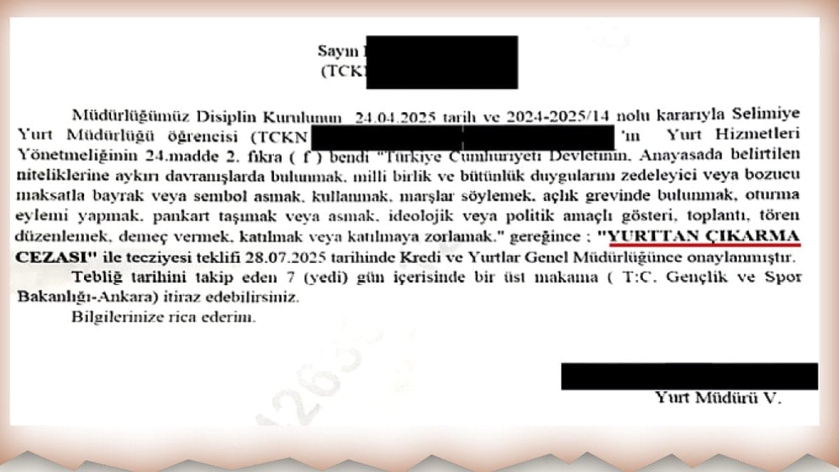 İmamoğlu eylemine katıldı yurttan atıldı İmamoğlu eylemine katıldı yurttan atıldı